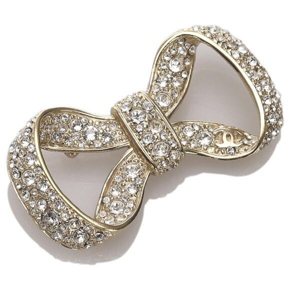 Gorgeous Authentic Classic CC Bow Crystal Brooch - Picture 1 of 8